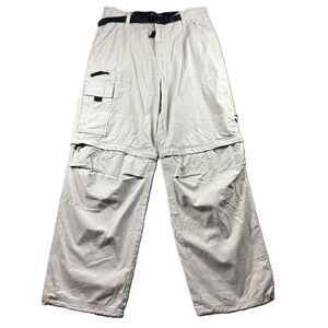 Plugg Men Convertible Pants Rave Baggy Skate Cargo Grunge Y2k Beige Medium I205